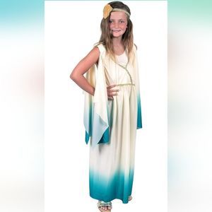 Kangaroo Greek Goddess Dress with Gold Leaf Headpiece Size Medium NWT